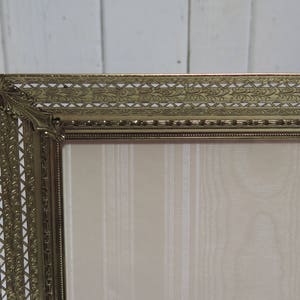 Ornate 8 x 10 Filigree Brass Picture Frame Easel Back Photo Frame