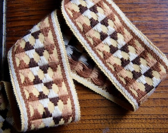 1960's Vintage woven jacquard ribbon trim
