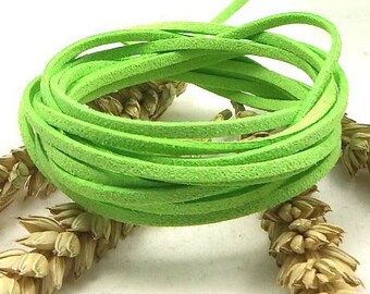 5 mètres cordon suedine fluo green high quality