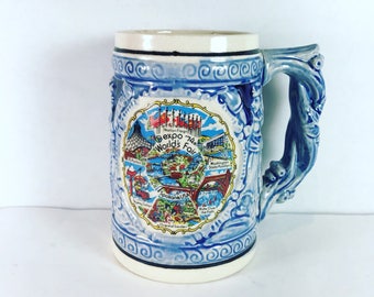 Vintage 1974 worlds fair expo Spokane beer mug stein