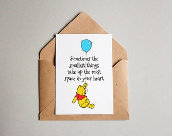 Winnie the Pooh Baby Shower Card | Instant Download | 5x7 A4 Card | Hundred Acre Woods | Disney Trip | New Baby | New Parent | Mother
