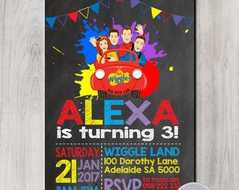 SALE!!! Wiggle Imitation Invitation, Wiggles Birthday, Wiggles Party