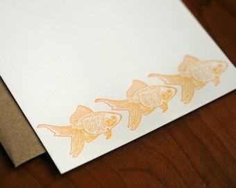 Goldfish Letterpress Notecard Set
