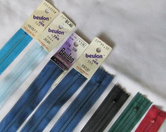 Long zippers - Beulon zippers - flexible zippers - dress zippers - 22" zipper - assorted zippers