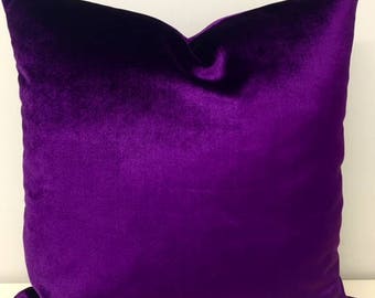 Luxury Purple Velvet Pillow Cover, Velvet Pillow, Purple Pillows, Decorative Designer Pillow, Velvet Throw Cushion, Purple Pillow Covers