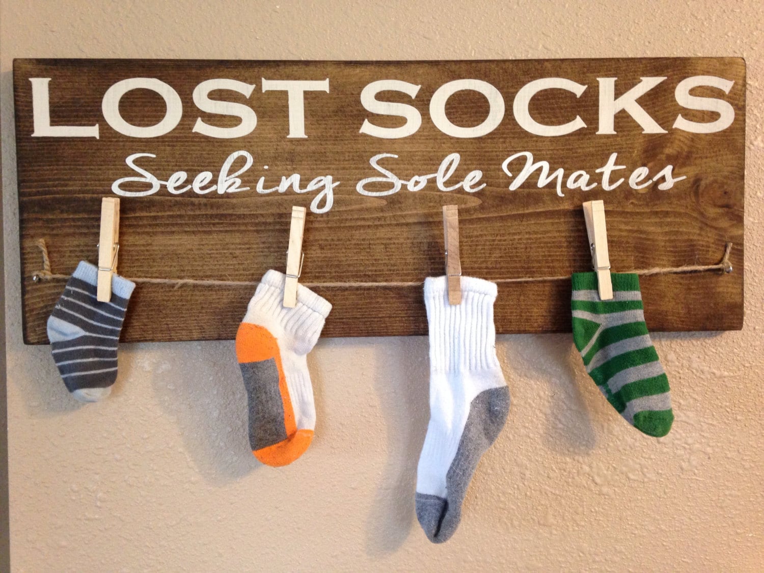 Lost socks seeking sole mates. Functional laundry room decor
