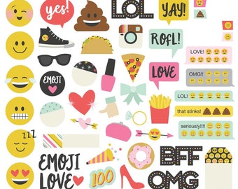 Simple Stories Emoji Love Bits and Pieces Ephemera Die-Cuts