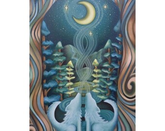 Fine Art Print ~ HOWL ~ 11 x 17 ~ Wolf/Wolves Painting