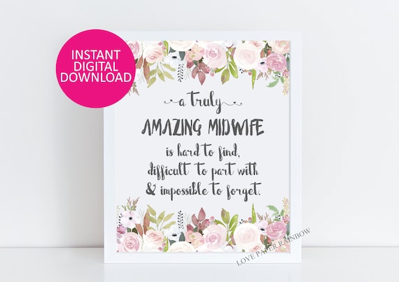 midwife Gift, An amazing midwife is hard to find, Office Decor, Printable midwife Gift, midwife retirement midwife Quote Gift for midwife