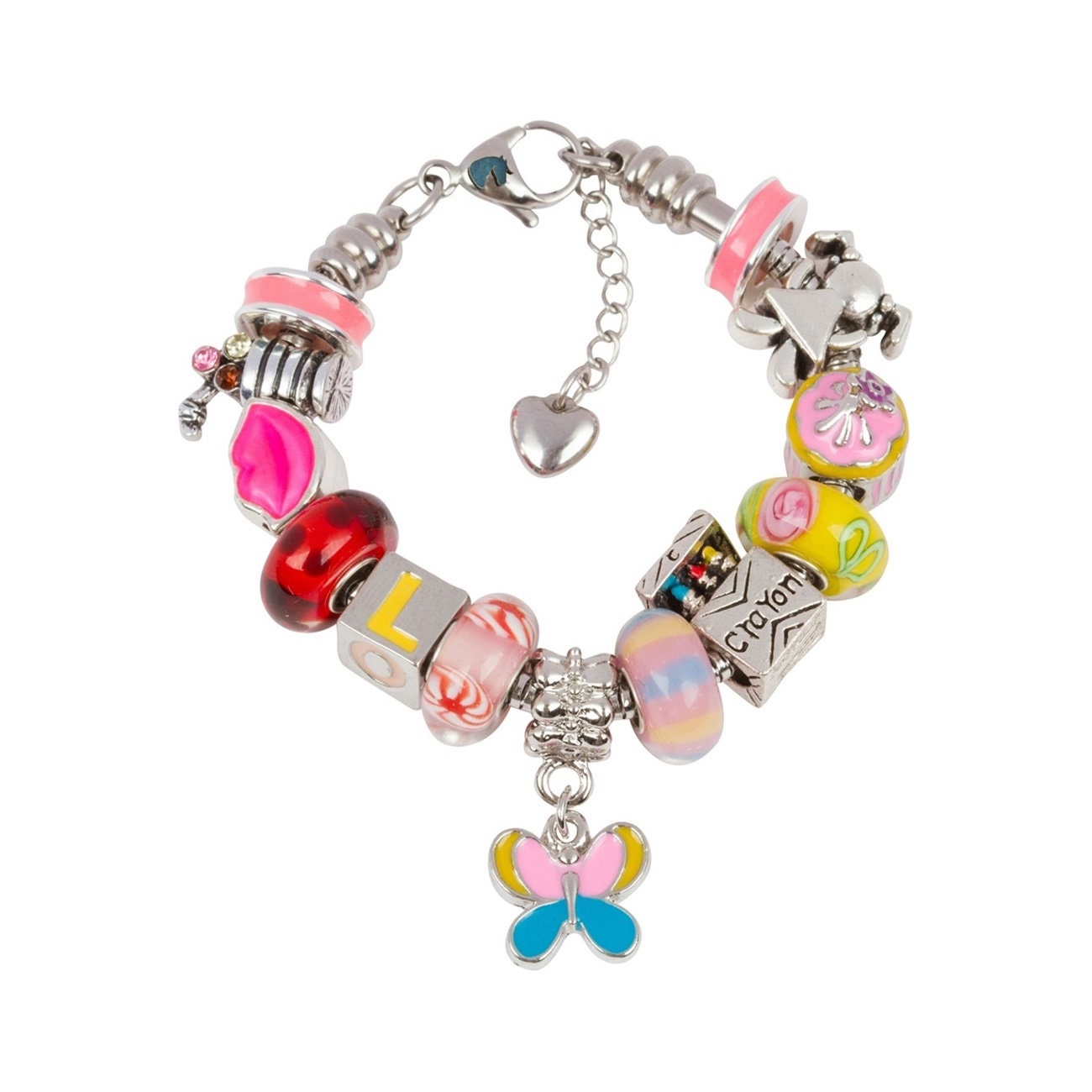 Timeline Treasures Girls Charm Bracelet With Charms Fits
