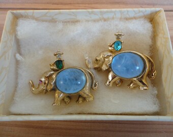 Pair of Jelly Belly Elephant Brooches