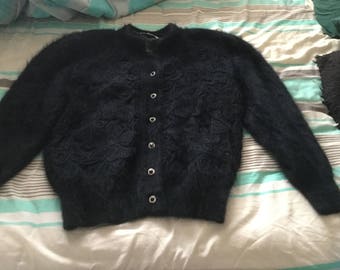 Fluffy Angora 80% Cardigan jacket