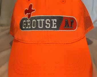 Grouse Commander "GrouseAF" Embroidered Hat, Blaze Orange