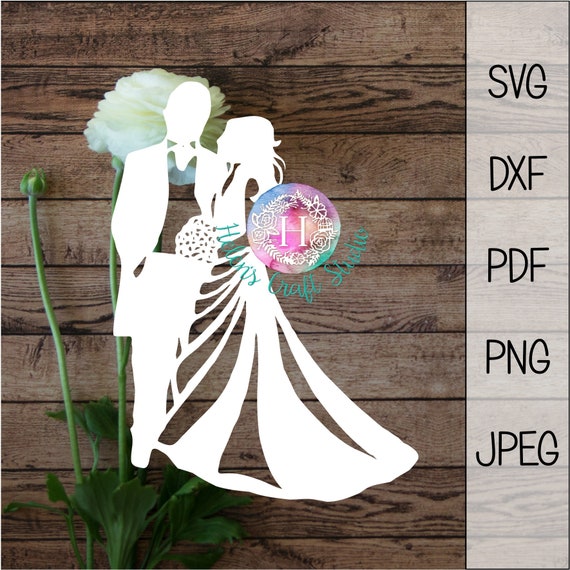 Download Bride and Groom Silhouette Celebration svg / Wedding svg