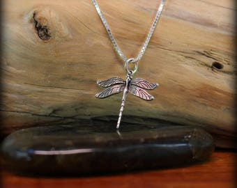 Sterling silver dragonfly necklace