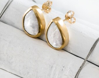 22k solid gold, Pearls Stud, 22k Gold Earrings, Gold Stud Earrings, Fine Gold Earrings, Wedding Jewelry, 22k Gold Studs Drop Earrings