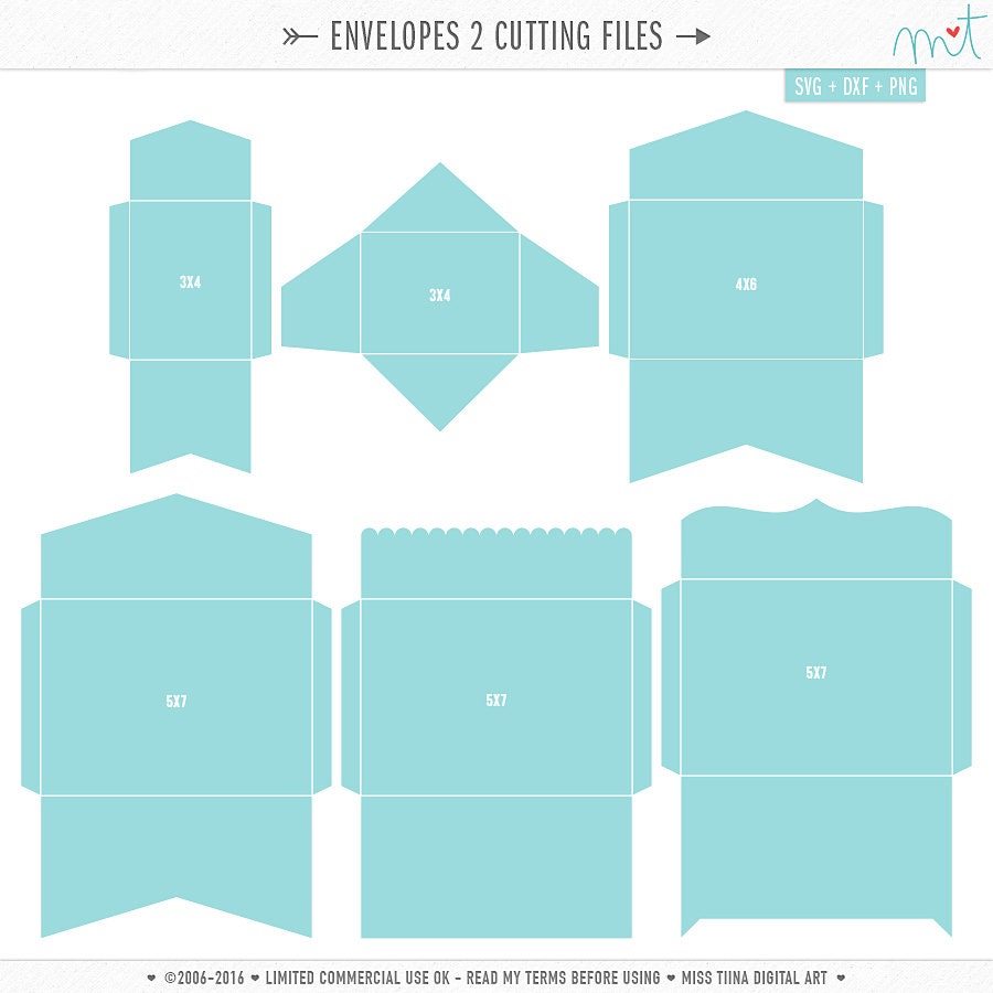 Download Envelopes 2 SVG DXF Digital Die Cut Files for cutting
