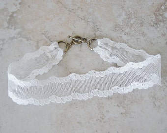 Ivory Lace Choker Necklace - Vintage Lace Necklace - Choker Necklace - Bride's Necklace - Wedding Choker Necklace - Hipster - Victorian