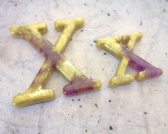 Decorative Letter X Wall Decor. Handmade Resin Letter, Gold Letter, Alphabet Letter, Wall Letter, Letter Monogram, Hanging Letter Art.