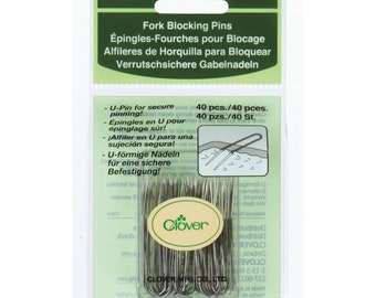 Clover Knitting Crocheting Fork Blocking Pins Part No. 3163