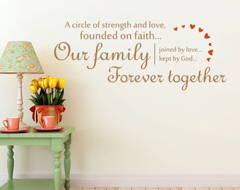 A Circle Of Strength And Love Wall Decal | Family Christian wall Sticker - Christian Wall Decal