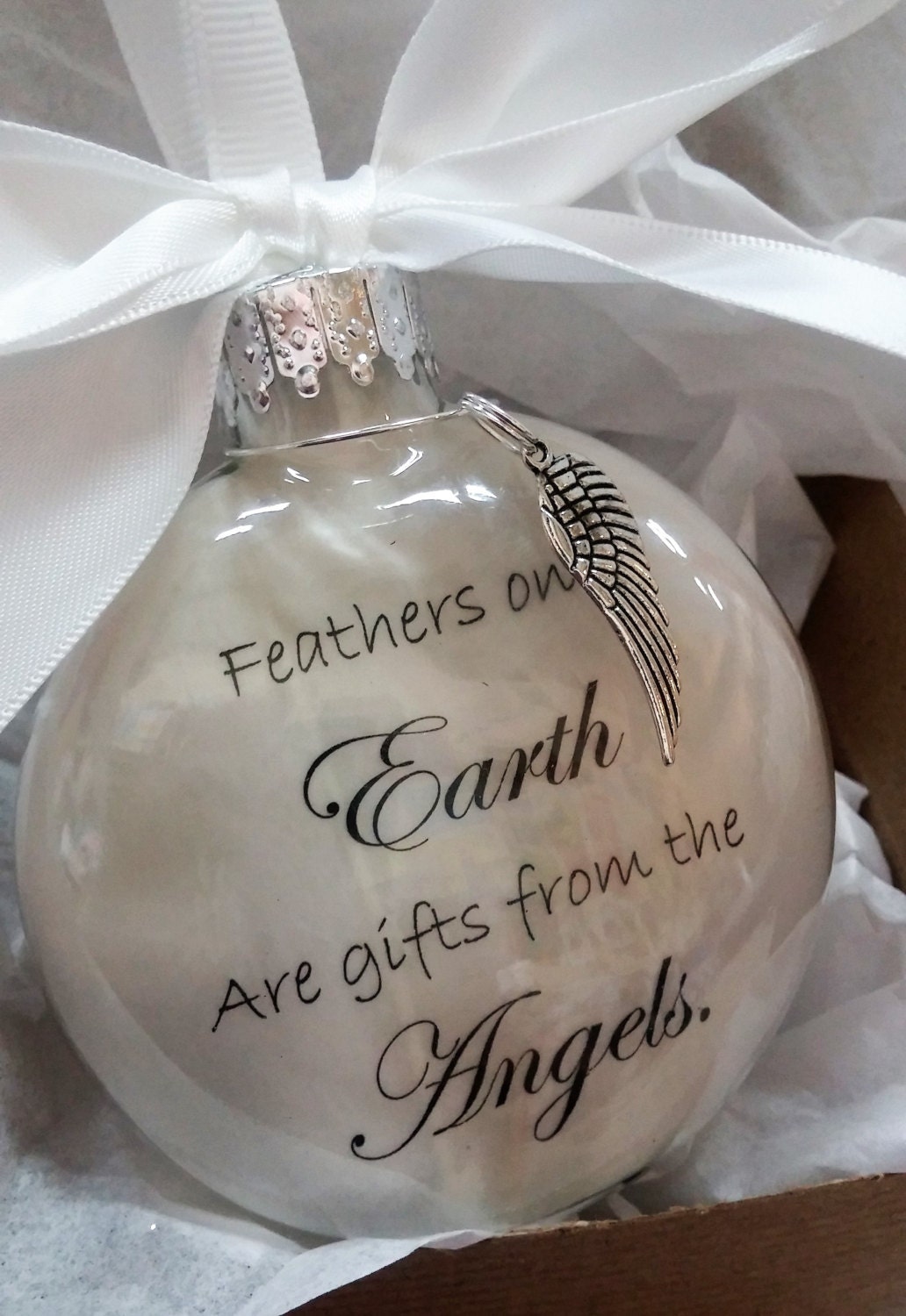 Memorial Christmas Ornament Feathers on Earth are Gifts from
