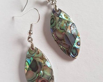 Earrings with beautiful mussel stones
