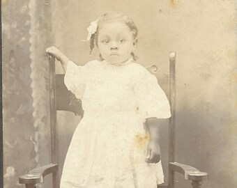 Vintage photographs cabinet photo Adorable African-American little girl