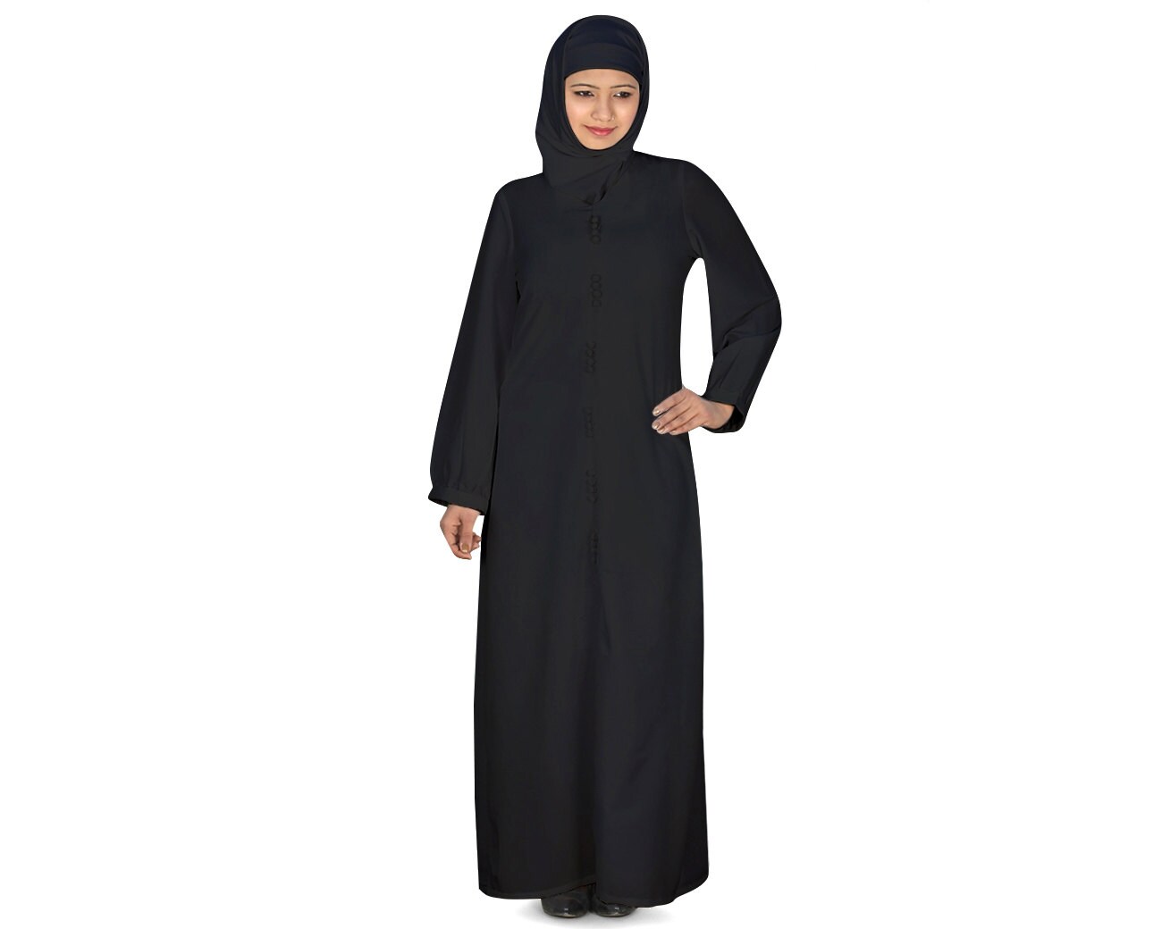 MyBatua Azzeza Plain Black Abaya Ay 010 Muslim Daily Wear