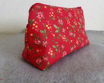 Cosmetic Bag - Red Floral