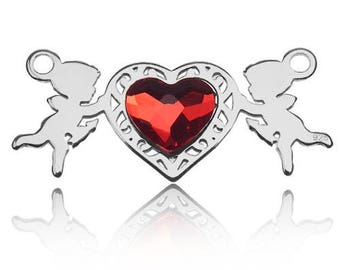 Connector Cupids with Swarovski Elements Silver 925