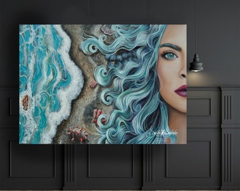 Mermaid - Limited Edition Prints - Painting by Dakota Daetwiler