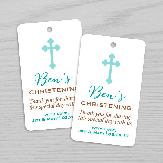 Christening Baptism Gift Favor Tag Favor Tags Gift Tags