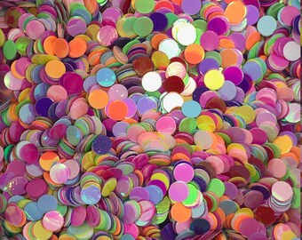 Rainbow Glitter Dot Circle Mix Iridescent 3MM Solvent Resistant for Nail Art Decor