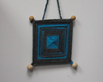 Wall pendant, bead weaving, wool