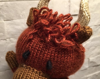 Hand knit bull puppet, hand puppet bull, bull glove puppet, knit puppet bull, plush bull puppet, bull plush toy, puppet bull plush, bull toy