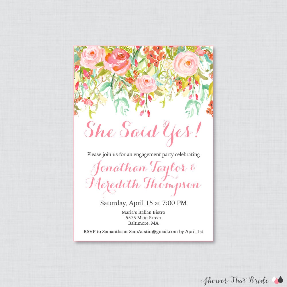 floral party invitations