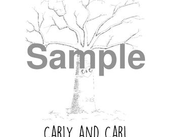 Personalised Finger Print Tree - SIZE A4