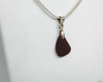 SALE Rare red beach glass necklace, red beach glass, beach glass jewelry,just for you gift, red gift for her, special gift for beach lover