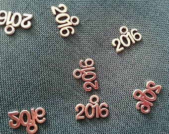 Set of 2 year 2016 Tibetan silver charms