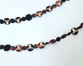 Buffalo Plaid/Moose Paper Garland