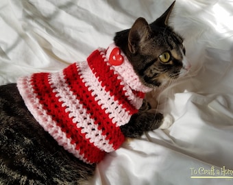 Valentine's Day Cat Sweater-Cat Sweater-Cat Clothes-Cat Shirt