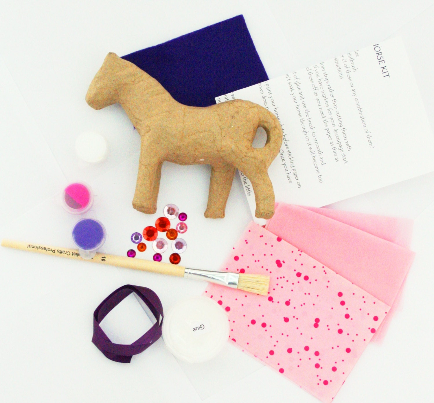 DECOUPAGE HORSE KIT. Do it Yourself Decoupage PapierMache