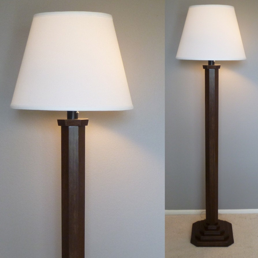 Classic wood floor lamp base in Espresso without