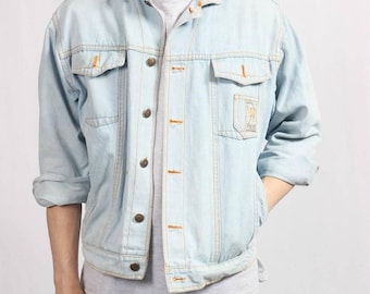 Mens Denim Jacket Vintage 90s Retro