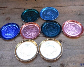 Anodised Aluminium Coasters Vintage