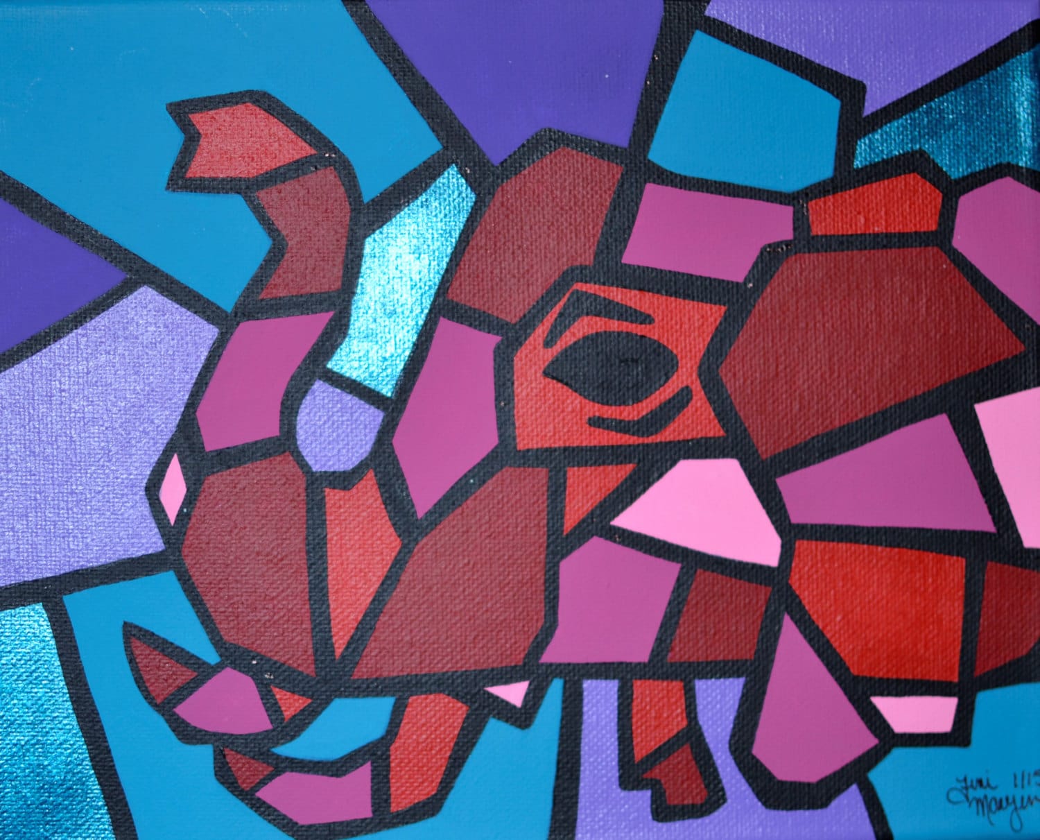 Cubism Elephant Painting 8x10 Inch Canvas Art   Il Fullxfull.729660468 Abfq 