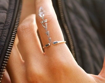 Adjustable Blue Kyanite Open Front Ring. Blue Kyanite Ring. Kyanite Ring. Adjustable Ring. Adjustable Kyanite Ring.