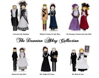 Season 2 Complet set of 6 Downton Abbey Clothespin Doll Ornament Kits: Buy More and Save