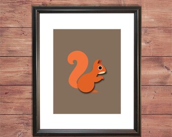 Woodlands - Squirrel - Wall Print - Nursery - DIGITAL FILE ONLY
